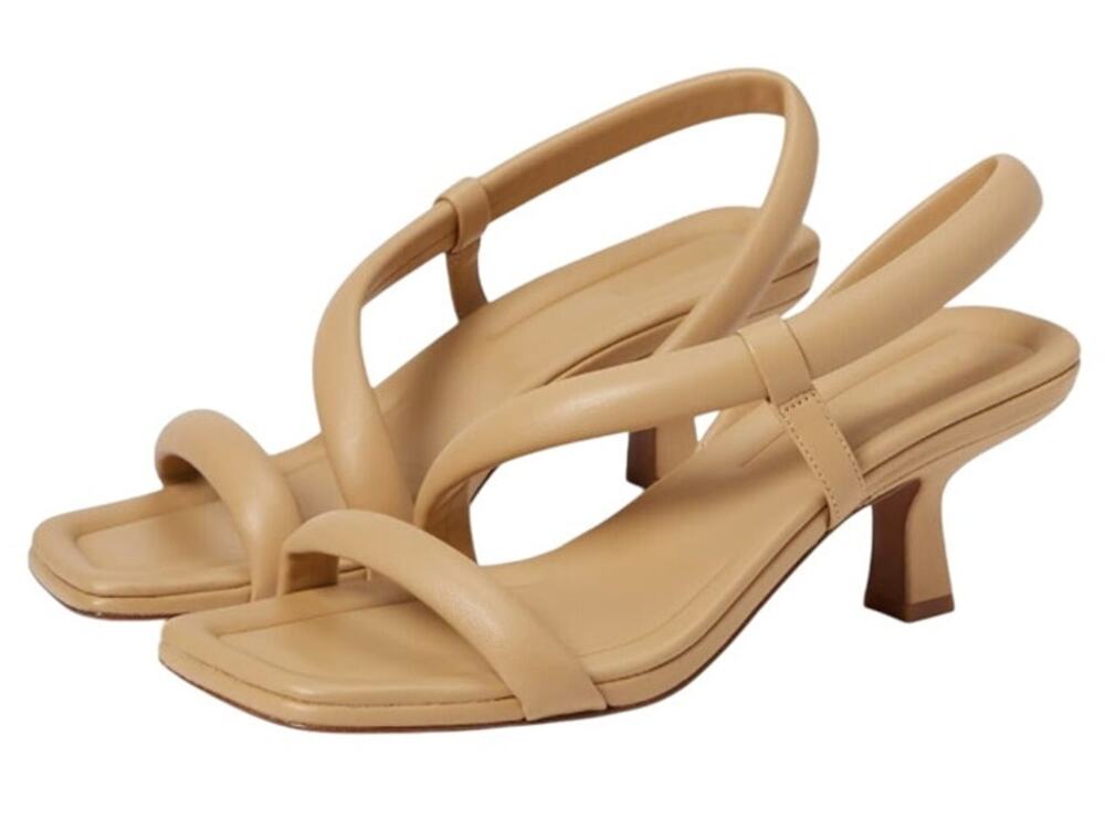 Vince Womens Coline Sandal Heel US 5.5M EU 35.5 Tan Nude Leather NIB